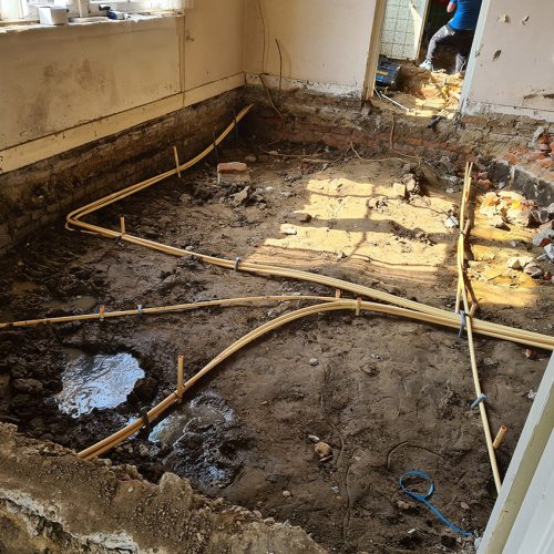 Vloer leidingen hak & frees